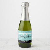 Tiffany Inspired Wedding Favor Bottle Label  Schaumweinetikett (Vorderseite)