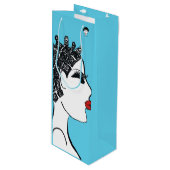 Tiffany Knospen Weinbeutel Geschenktüte Für Weinflaschen (Vorderseite Schrägansicht)