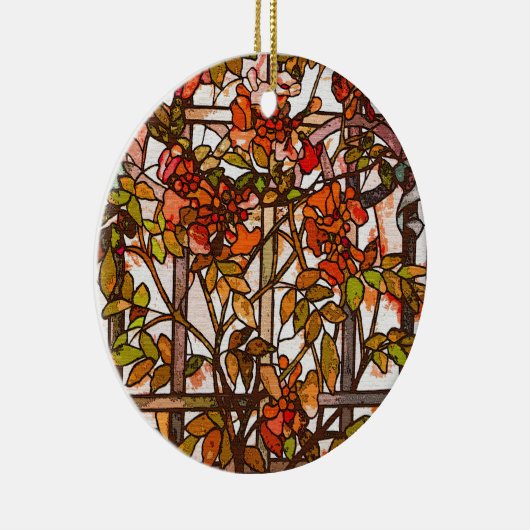 Tiffany-Kunst Nouveau Buntglas-Verzierung Keramik Ornament (Rechts)