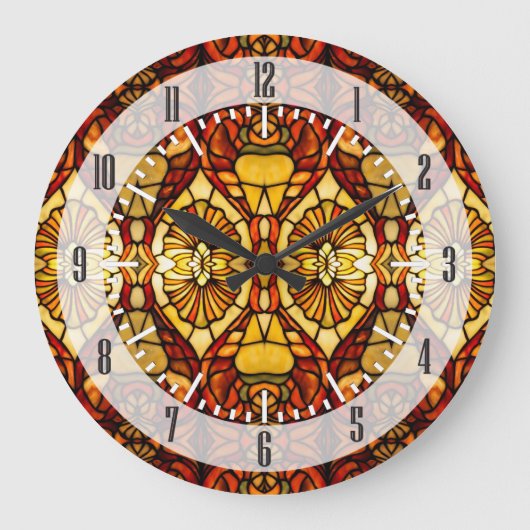 Tiffany Lamp Symmetry Große Wanduhr (Vorderseite)