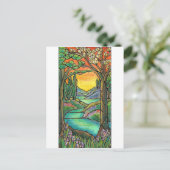 Tiffany Landscape Gestaltete Glas Design ART! Postkarte (Stehend Vorderseite)
