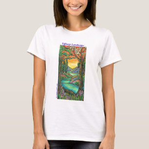 Tiffany-LandschaftsBuntglas-Entwurf KUNST! T-Shirt