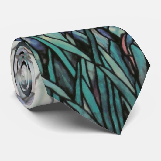 Tiffany-Magnolien und Iris v.5 Krawatte (Gerollt)