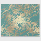 Tiffany Marine Molten Gold Marble Shiny Metallic Geschenkpapier (Flach)