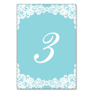 Tiffany/Mint Blue Hochzeitskarte Tischnummer