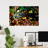 Tiffany Nah up verklebte Glashütte Poster (Heimbüro)