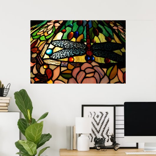 Tiffany Nah up verklebte Glashütte Poster (Heimbüro)