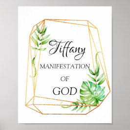 Tiffany Name Bedeutung Floral Bridal Birthday Gold Poster