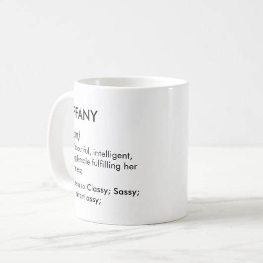 Tiffany name, Editable name, Custom name Kaffeetasse (Vorderseite Links)