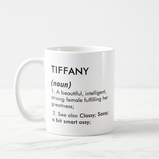 Tiffany name, Editable name, Custom name Kaffeetasse (Links)
