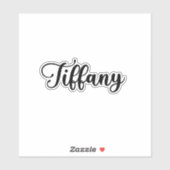 Tiffany Name - Handgeschriebene Kalligrafie Aufkleber (Blatt)