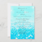Tiffany Ocean Blue Aqua Glitzer Brautparty Einladung (Vorderseite)