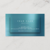 Tiffany Ocean Gold Typograph Makeup Artist 3D Visitenkarte (Rückseite)