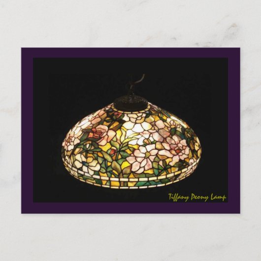 Tiffany Peony Lamp American Art Postkarte (Vorderseite)
