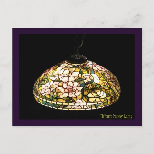 Tiffany Peony Lamp Postkarte (Vorderseite)