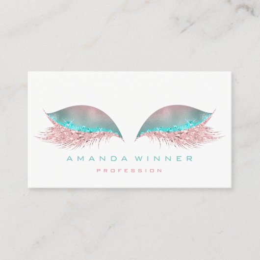 Tiffany Pink Ombre Lashes Makeup Glitzer Terminkarte (Vorderseite)