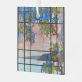 Tiffany-See und Wisteria-Glasfenster Ornament Aus Glas (Vorderseite links)