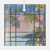 Tiffany-See und Wisteria-Glasfenster Ornament Aus Glas (Vorderseite)