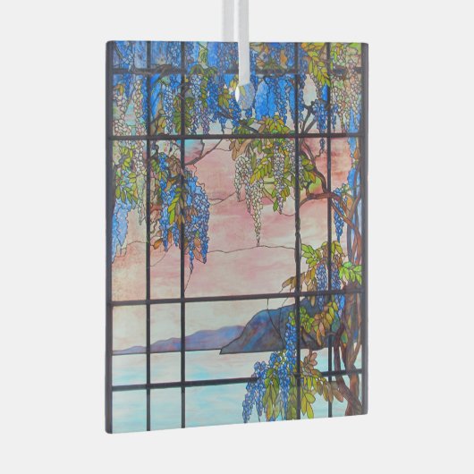 Tiffany-See und Wisteria-Glasfenster Ornament Aus Glas (Vorderseite Rechts)