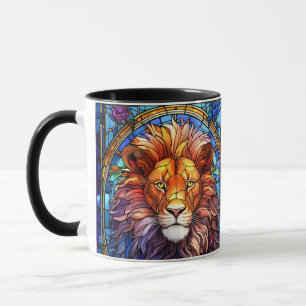 Tiffany-Stil-Buntglas-Majestätischer Löwe Tasse