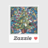 Tiffany-Stil-Buntglas-Weihnachtsbaum Aufkleber (Blatt)