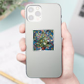 Tiffany-Stil-Buntglas-Weihnachtsbaum Aufkleber (Telefon)