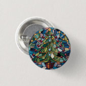 Tiffany-Stil-Buntglas-Weihnachtsbaum Button (Vorne & Hinten)