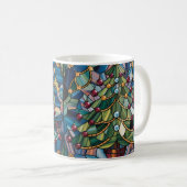 Tiffany-Stil-Buntglas-Weihnachtsbaum Kaffeetasse (VorderseiteRechts)
