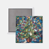 Tiffany-Stil-Buntglas-Weihnachtsbaum Magnet (Vorderseite/Rückseite)