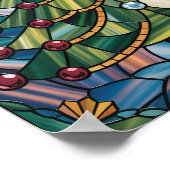 Tiffany-Stil-Buntglas-Weihnachtsbaum Poster (Ecke)
