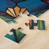 Tiffany-Stil-Buntglas-Weihnachtsbaum Puzzle (Seite)