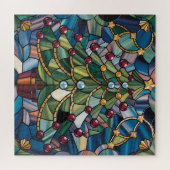 Tiffany-Stil-Buntglas-Weihnachtsbaum Puzzle (Horizontal)