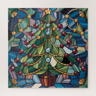 Tiffany-Stil-Buntglas-Weihnachtsbaum Puzzle