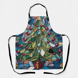 Tiffany-Stil-Buntglas-Weihnachtsbaum Schürze