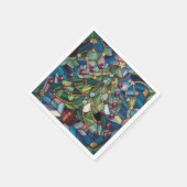 Tiffany-Stil-Buntglas-Weihnachtsbaum Serviette (Ecke)
