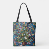 Tiffany-Stil-Buntglas-Weihnachtsbaum Tasche (Rückseite)