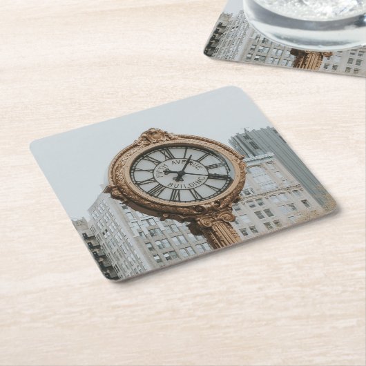 Tiffany Street Clock in New York Rechteckiger Pappuntersetzer (angewinkelt)