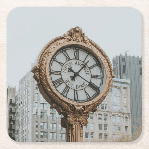Tiffany Street Clock in New York Rechteckiger Pappuntersetzer