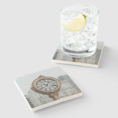 Tiffany Street Clock in New York Steinuntersetzer (Seitenansicht)