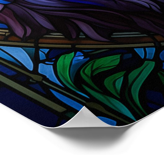 Tiffany-Style gesteinigtes Glas Majestic Lion Poster (Ecke)