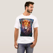Tiffany-Style gesteinigtes Glas Majestic Lion T-Shirt (Vorne ganz)