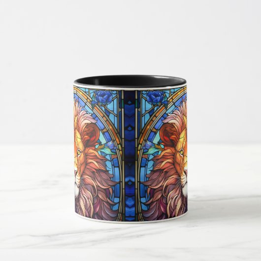 Tiffany-Style gesteinigtes Glas Majestic Lion Tasse (Zentrum)