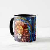 Tiffany-Style gesteinigtes Glas Majestic Lion Tasse (Vorderseite Links)