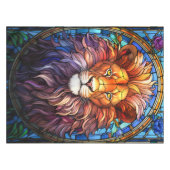 Tiffany-Style gesteinigtes Glas Majestic Lion Tischdecke (Vorderseite (Horizontal))