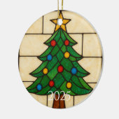 Tiffany Style Stained Glass Christmas Tree Design  Keramik Ornament (Links)