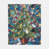 Tiffany-Style Stained Glass Christmas Tree Fleecedecke (Vorderseite)