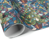 Tiffany-Style Stained Glass Christmas Tree Geschenkpapier (Rolleneckpunkt)