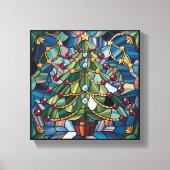 Tiffany-Style Stained Glass Christmas Tree Leinwanddruck