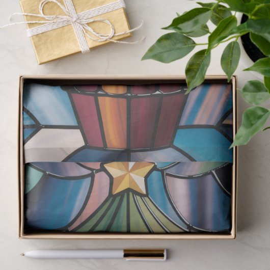 Tiffany-Style Stained Glass Christmas Tree Seidenpapier (Geschenk)