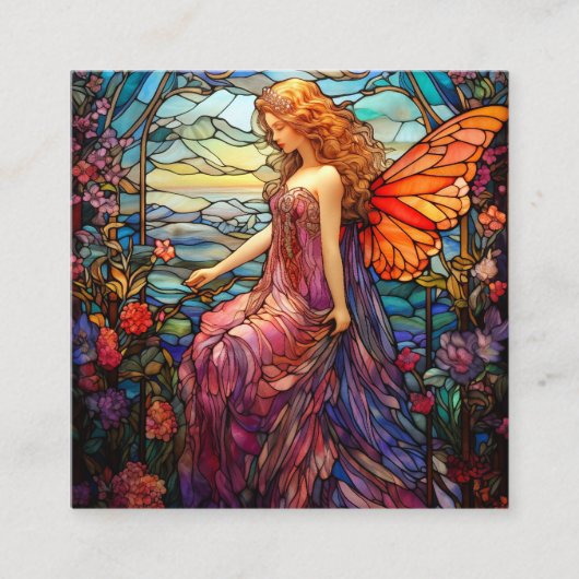 Tiffany Style verkleidetes Glas Magical Fairy Begleitkarte (Vorderseite)